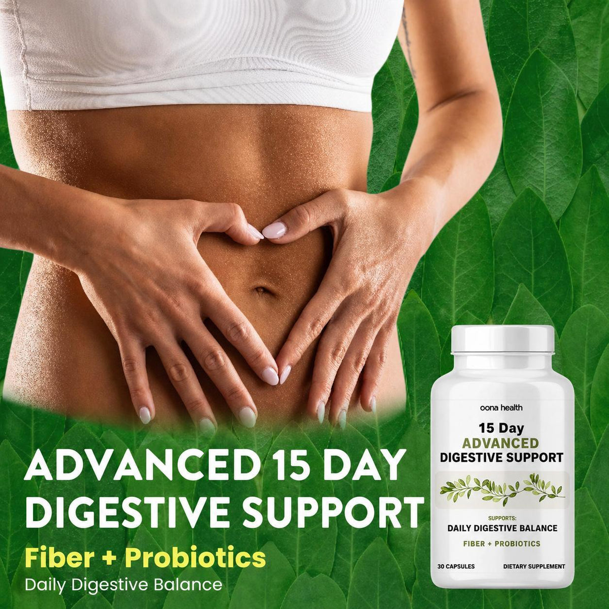 Spark Nutrition 15-Day Digestive Support Dietary Fiber Supplement Herbal Blend Capsules - with Psyllium Husk, Flaxseed, Aloe Vera, Senna Leaf - for Adult Gut Health & Regularity