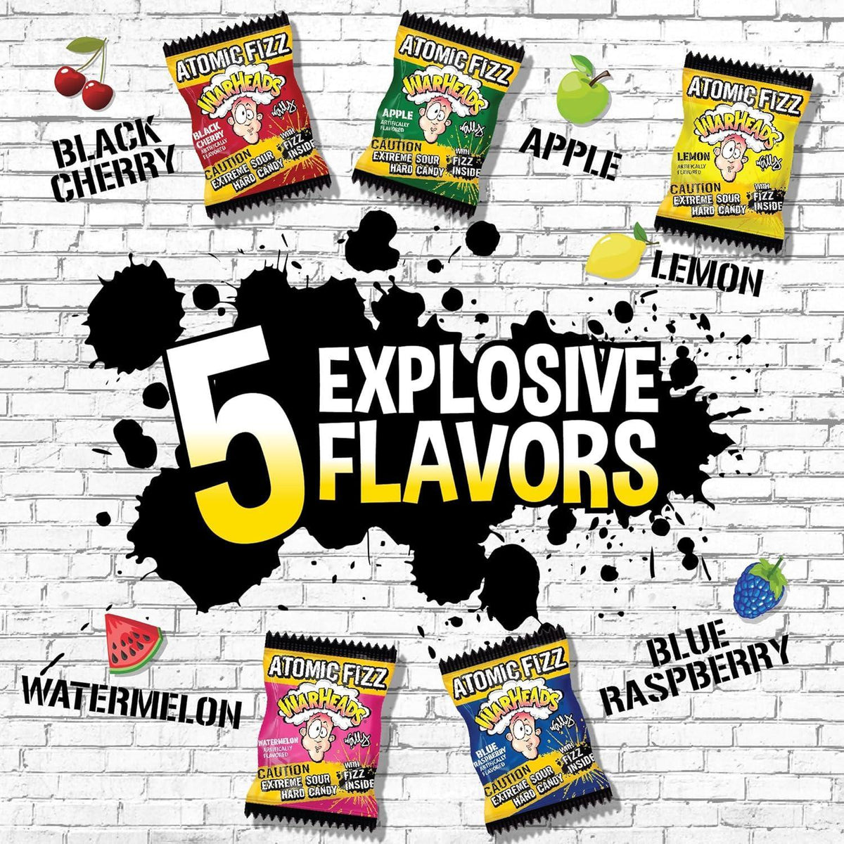 Warheads Atomic Fizz Extreme Sour Hard Candies, 3 lbs Bagged Sugar Base Snack