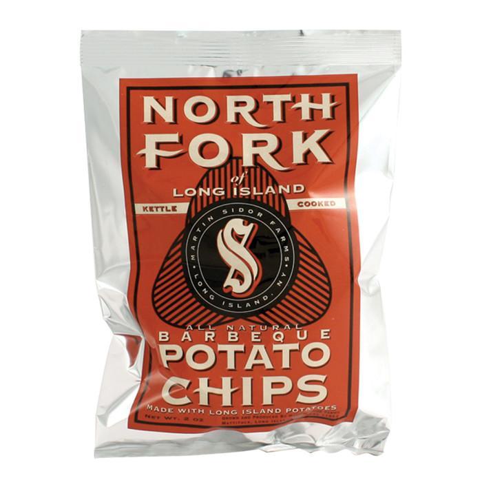 North Fork Barbecue Flavored Kettle Potato Chips, 2oz Bags (24-Count) Snack Crisps Ideal for Candy Pairing