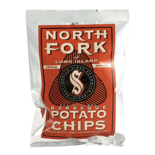 North Fork Barbecue Flavored Kettle Potato Chips, 2oz Bags (24-Count) Snack Crisps Ideal for Candy Pairing