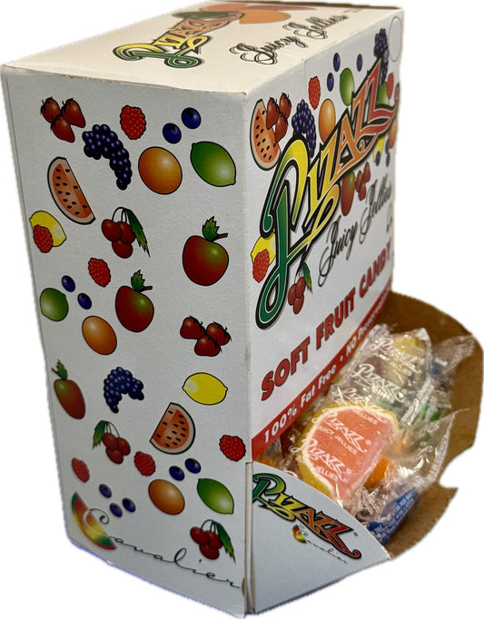Pizazz Fruit Slice Jellies Snacks for Adults, Changemaker Counter Display, 3.5 lb, 111 ct