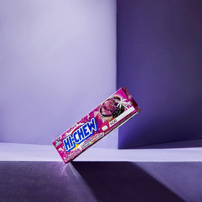 Hi Chew Acai Flavor Soft Fruit Candies, 1.76oz 15-Count Tray, Convenient Snack Option