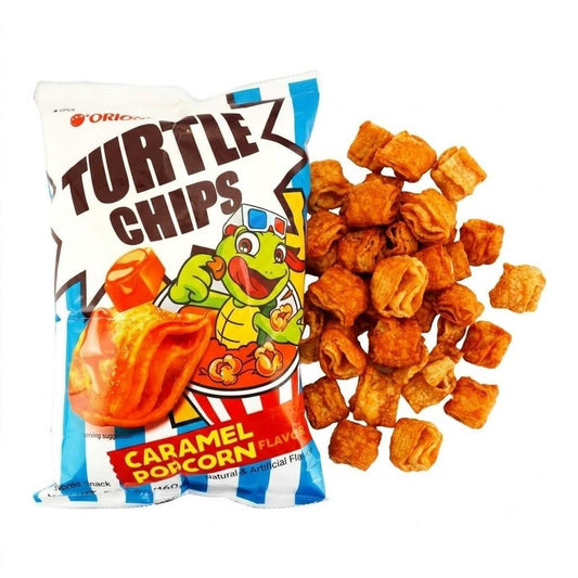 Korean Turtle Chips Caramel Popped Corn Snack Food, 5.64 oz per Bag, 6 Huge Bags