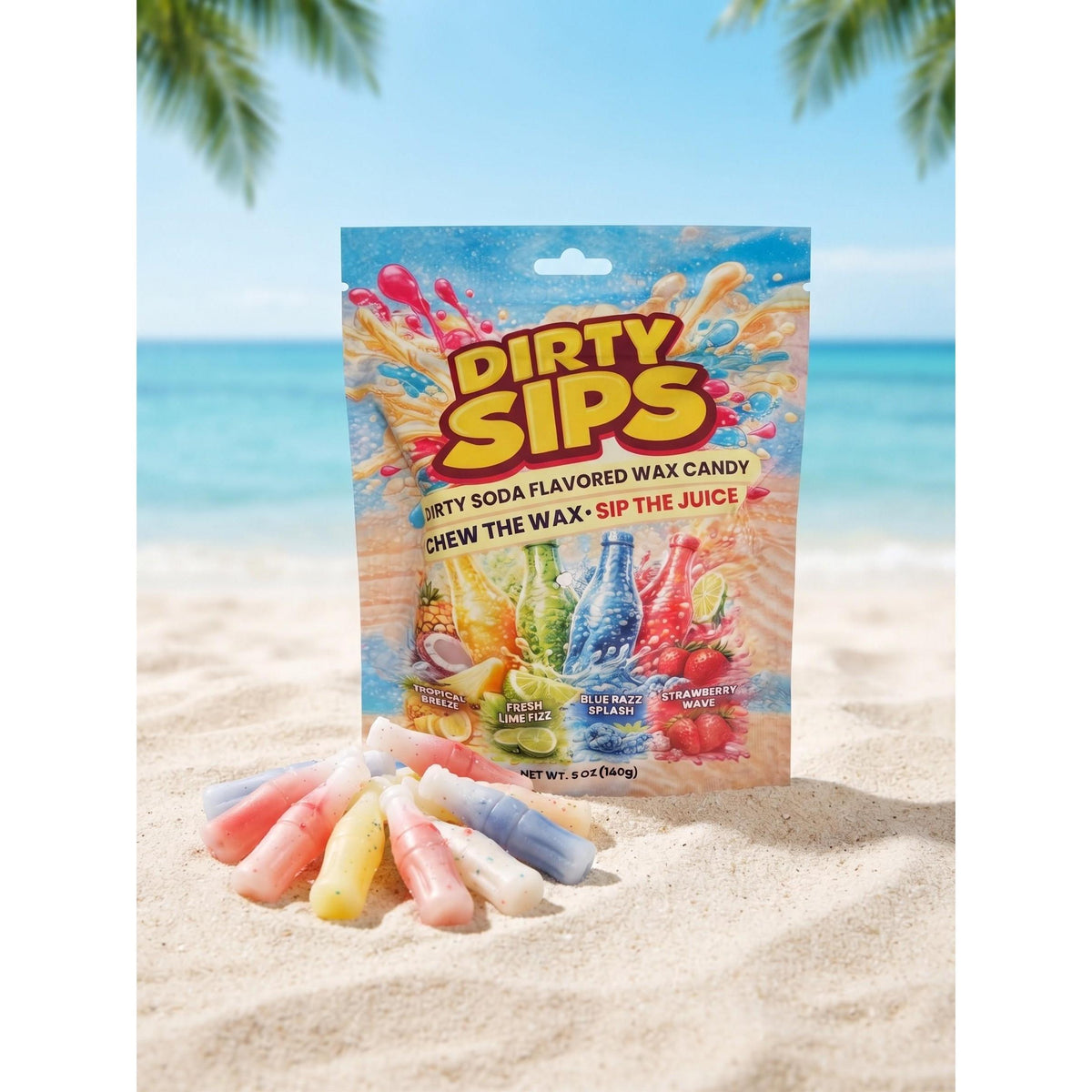 Hidden SupplyNauti Labs Dirty Sips Dirty Soda Wax Bottle Candy 5 oz 6 pack