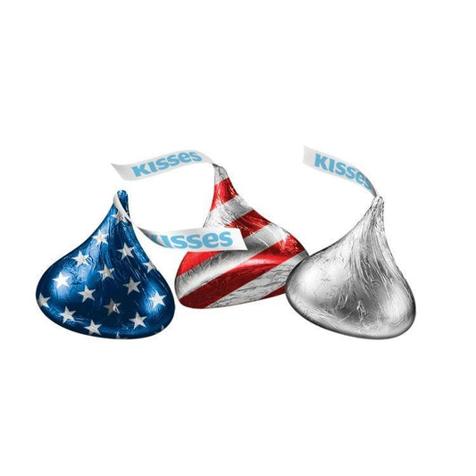 Hershey's Milk Chocolate Kisses Candy - Flag Theme, Red-White-Blue, 2.25 lb