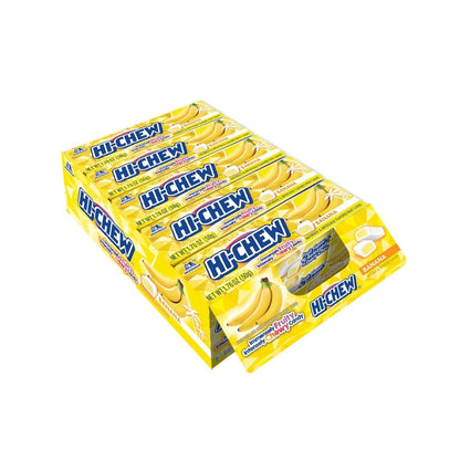 Hi Chew Banana Flavor Sweet Snack Candy 1.76 oz 15 Count Tray Japanese Chewy Candy