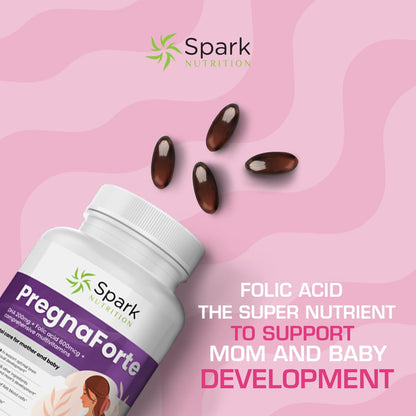 Spark Nutrition Pregnaforte Formula Wellness Supplement - 60-Day Supply Capsules
