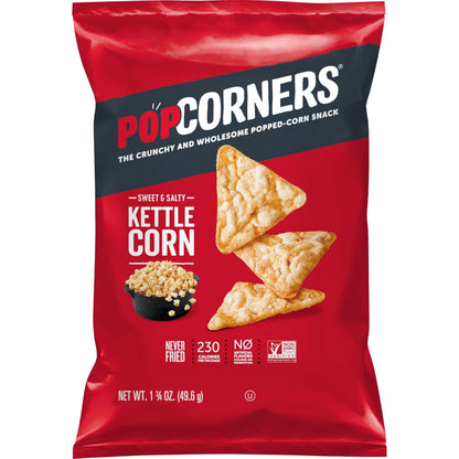 PopCorners Kettle Corn Popped Corn Snacks, 1.75 oz, 24-Count XVL Pack, Sweet and Salty Snack Bags for Ambient Temp Storage