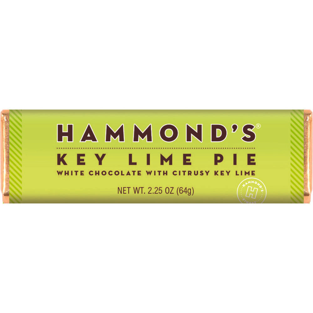 Hammonds Key Lime Pie White Chocolate Bar 2.25 oz 12 Count Lime Dessert Chocolate Candy