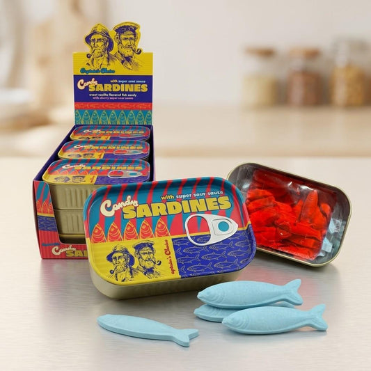 ThayerBoston America Candy Sardines Vanilla Candy Tin Can 9ct