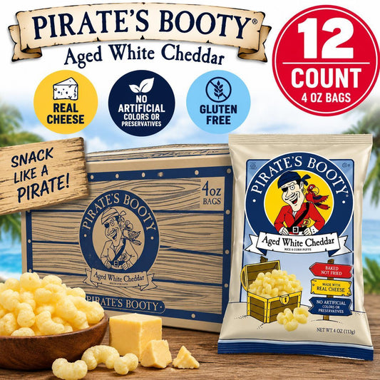 Pirate's BootyPirates Booty Aged White Cheddar Cheese Puffs 4 oz 12 Count Baked Cheese Snack