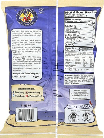Pirate's BootyPirates Booty Aged White Cheddar Cheese Puffs 4 oz 12 Count Baked Cheese Snack