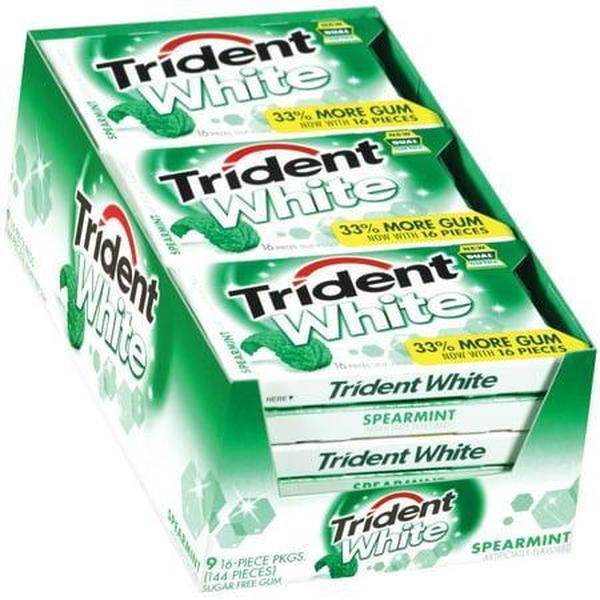 Trident White Sugar-Free Spearmint Gum 9 Count 16 Pieces Each