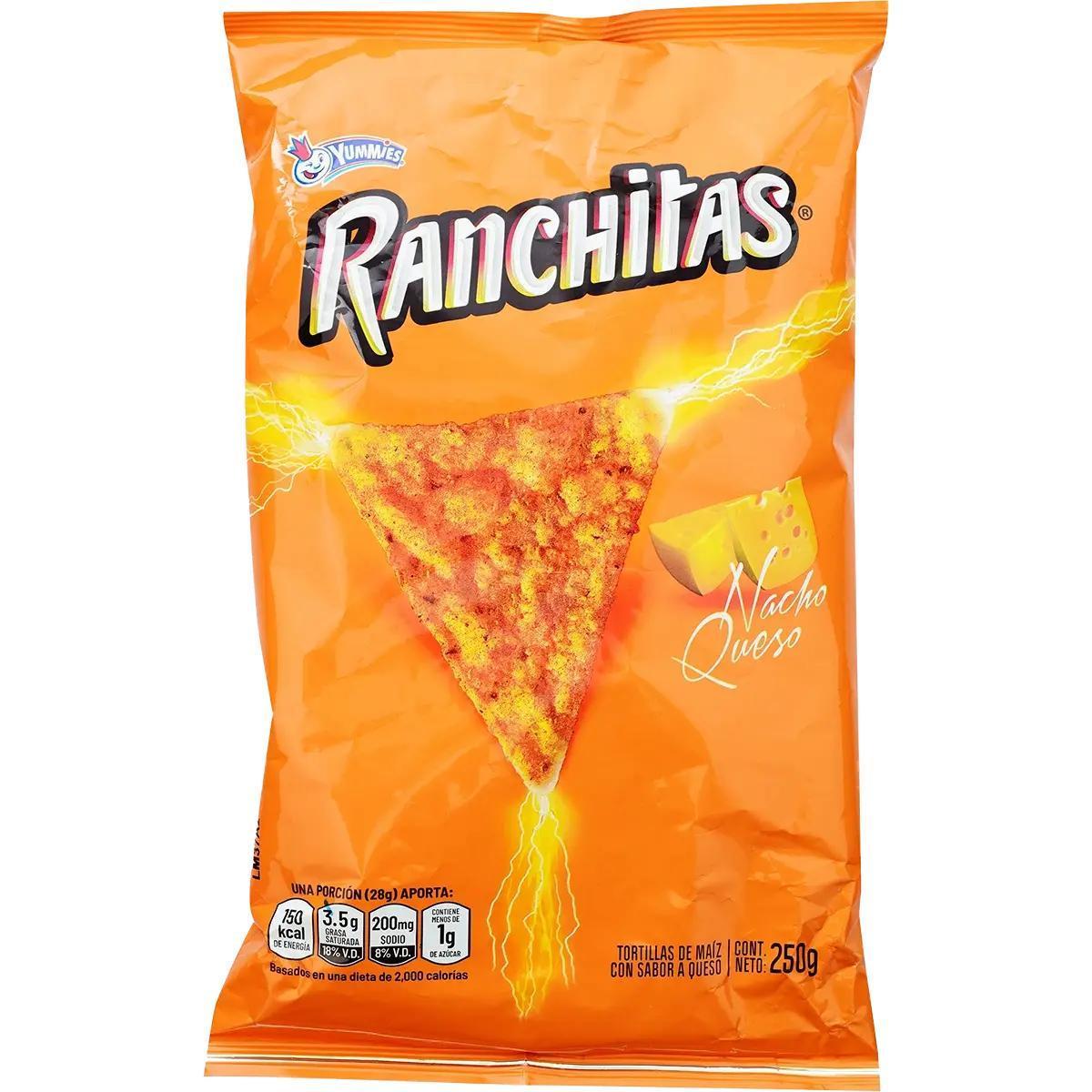 Yummies Ranchitas Nacho Cheese Tortilla Chips, 5.3oz Crispy Savory Flavor Snack Bags, 24 Count Crunchy Snack Chips