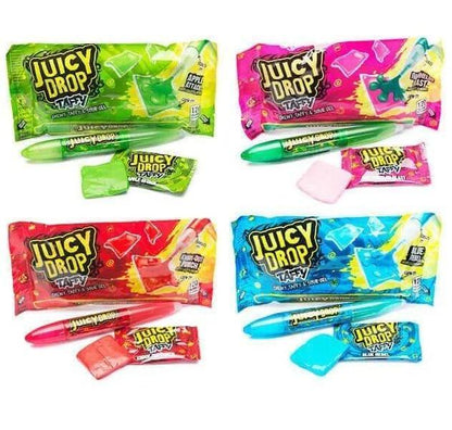 Topps Juicy Drop Taffy with Sour Gel Pen, 2.36oz Individual Packs, 16-Count Chewy Interactive Candy Treats