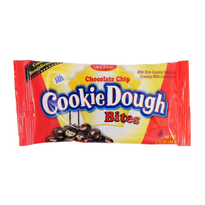 Edible Chocolate Chip Cookie Dough Bites, Soft Sweet Candies, 1.75oz Each, 24-Count Tray Snack