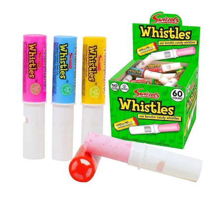 Swizzels UK Import Whistles Candy Sticks Lollipop Boxed Set, 60-Count Novelty Candy