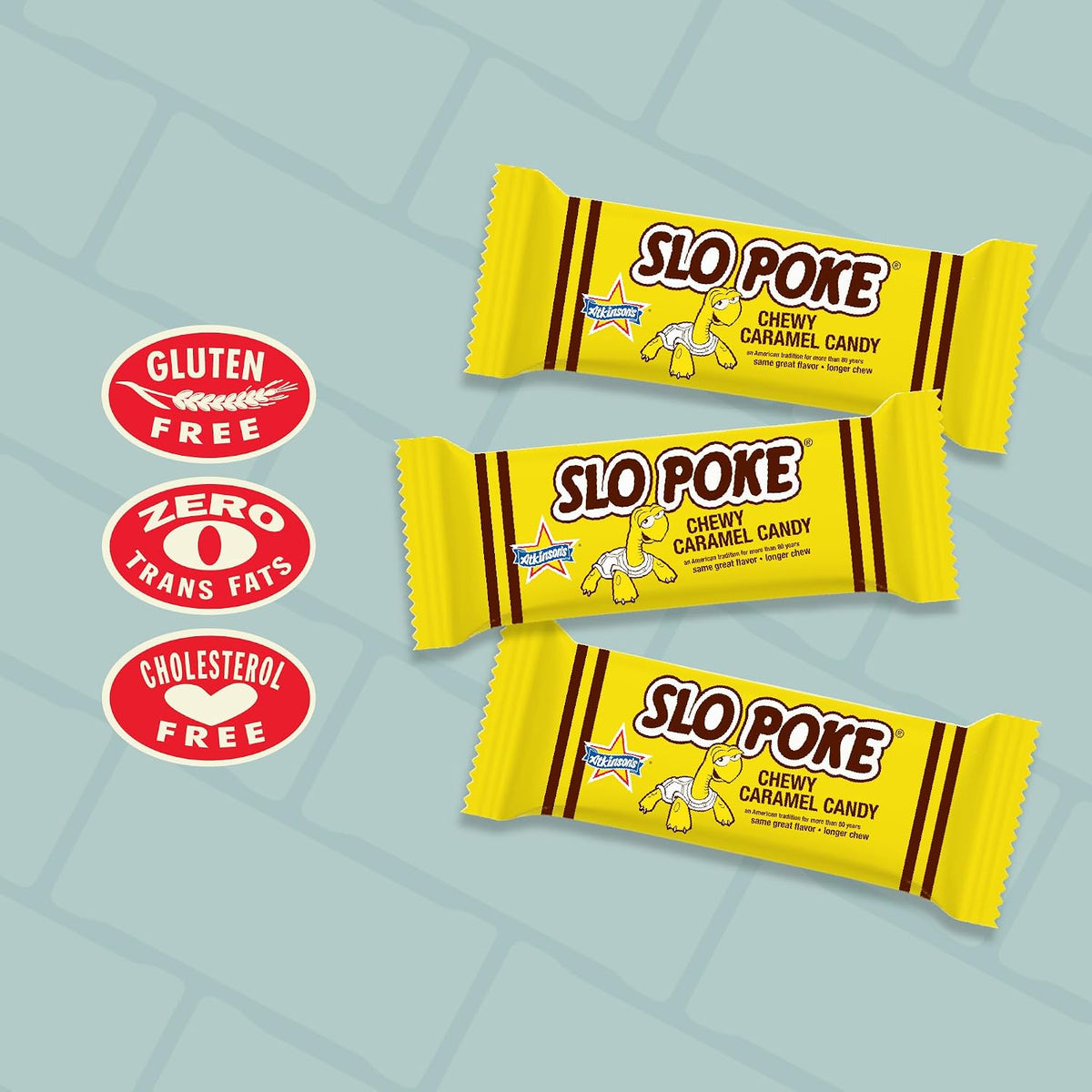 Atkinson Slo Poke Chewy Caramel Bars 1.5 oz 24 Count  Classic Slow-Cooked Caramel Candy | Individually Wrapped Retro Treats