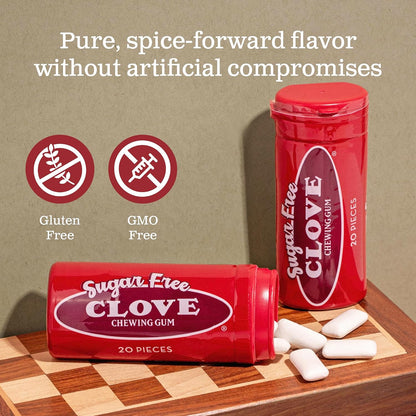 Gerrit Clove Sugar Free Chewing Gum 12 Count Tubes  Classic Clove Flavor Gum | Individually Packaged Retro Gum Treats