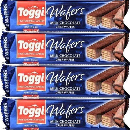 Toggi Fine European Milk Chocolate Wafer Bars, 1.75 oz, 24-Count Tray Pack Sweet Snack