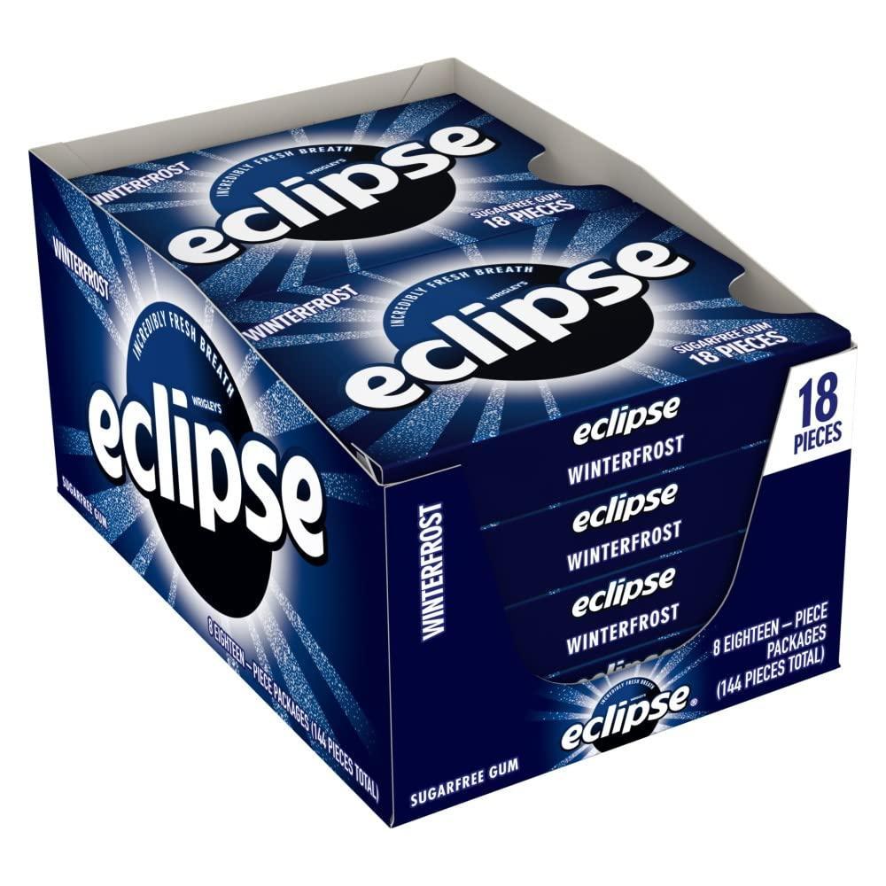 Eclipse Winter Frost Sugarfree Gum 8 Count 18 Pieces Each Tray