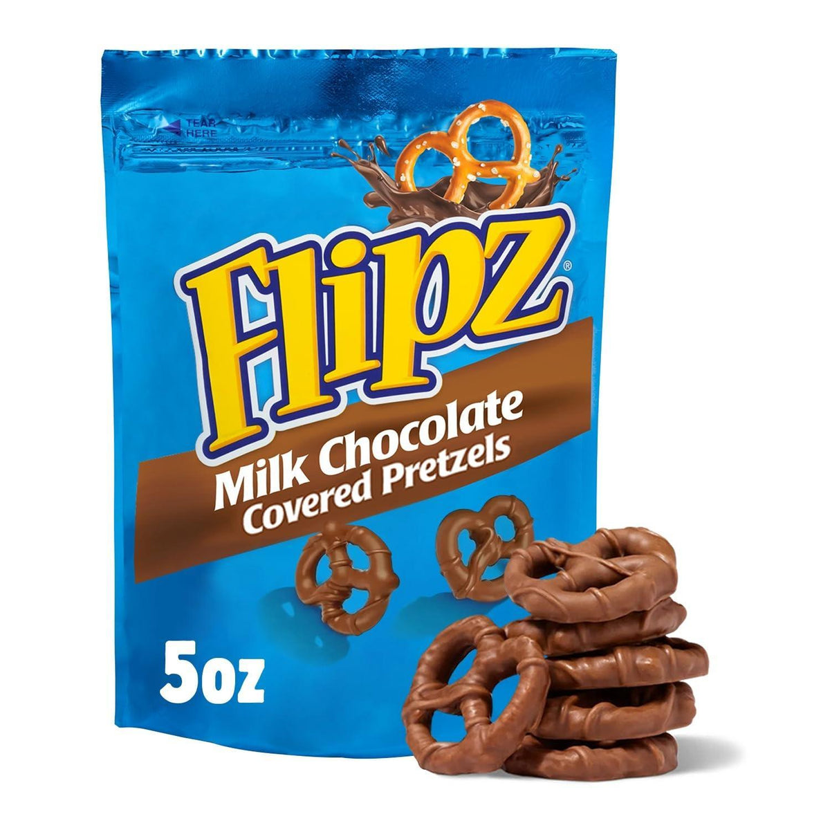 Flipz Milk Chocolate Covered Pretzels 5 oz 6 Count Chocolate Pretzel Snack
