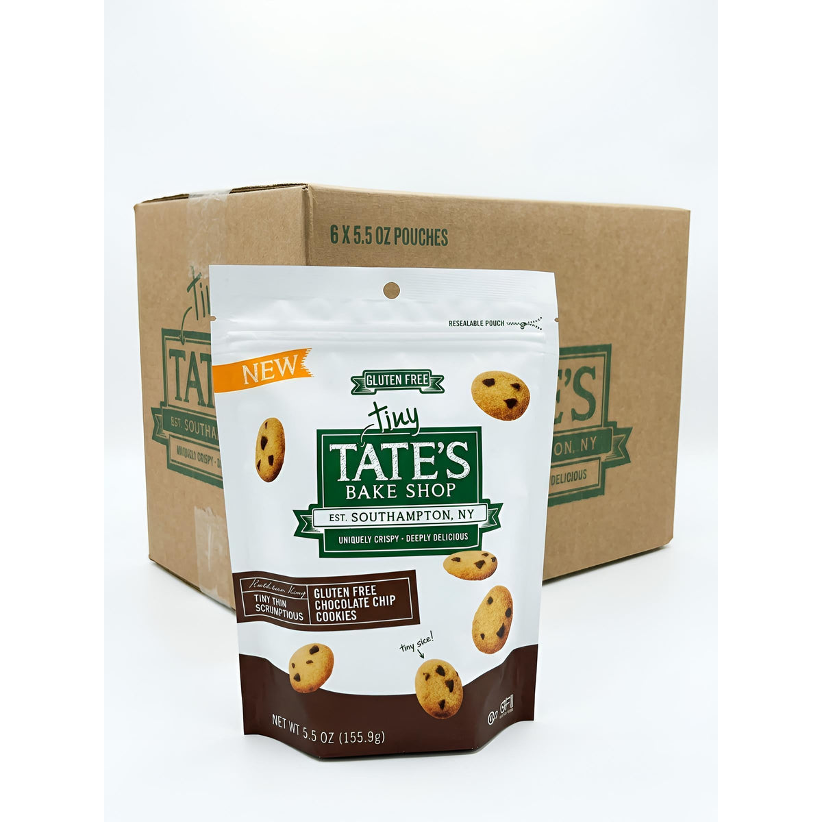 Tate's Bake Shop Tiny Tates Chocolate Chip Snack Cookies, 5.5 oz, 6-Count Mini Sweet Baked Treats
