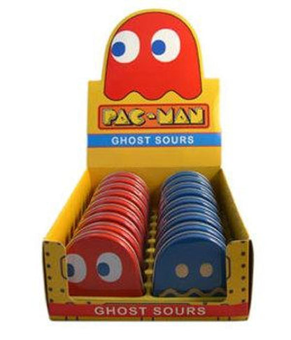 Boston America Pac Man Ghost Sours Cherry Candy Tin 18 Count Display Box Sour Sugar Candy