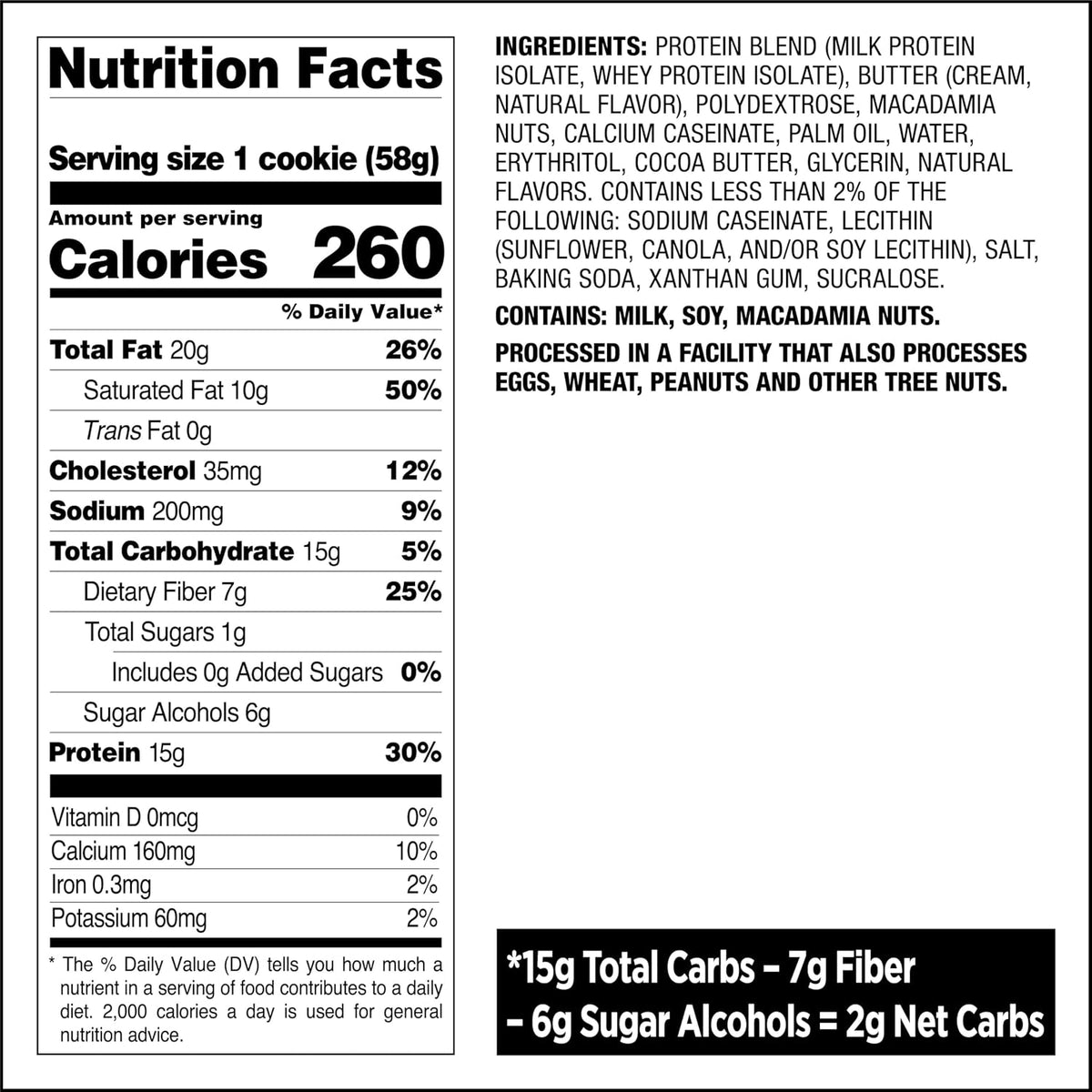 Quest White Chocolate Macadamia Nut Protein Cookie 2.04 oz, 12-Count Soft-Baked High-Protein Food Snacks