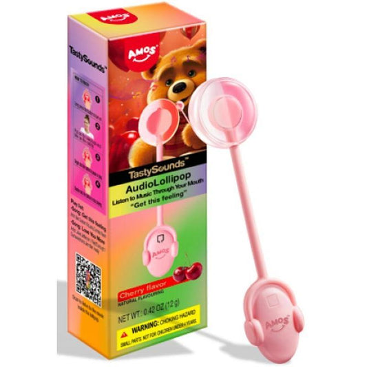 Amos Sweet Sound Music Hard Candy - Cherry Flavor, 6 Pieces Sugar-Based Candies in Box Pack for Party