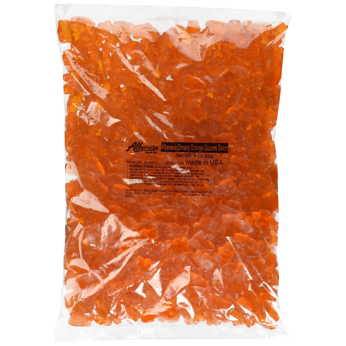 Albanese Orange Gummi Bears 5 Pound Bag Bulk