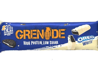 Grenade UK Protein Bar White Oreo 2.12 oz 12 Count  Cookies & Cream Protein Snack Bars | Imported British Fitness Treats