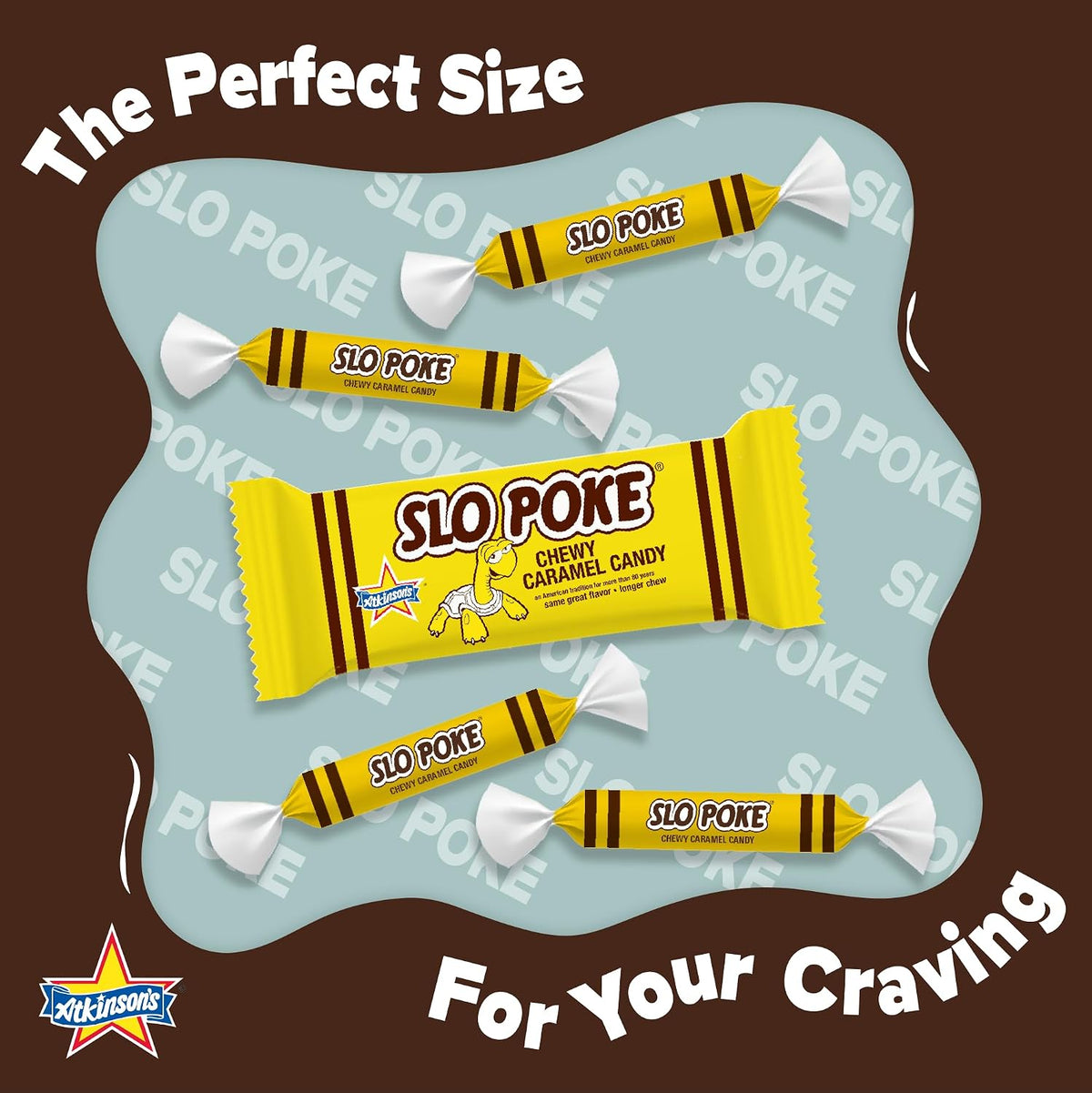 Atkinson Slo Poke Chewy Caramel Bars 1.5 oz 24 Count  Classic Slow-Cooked Caramel Candy | Individually Wrapped Retro Treats