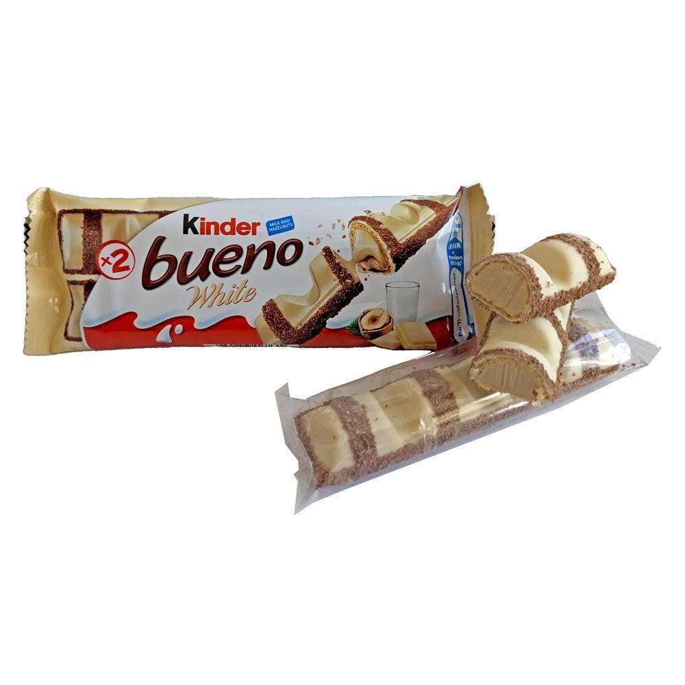 Kinder Bueno White Hazelnut Flavor Chocolate Bar, 39g, 15-Ct Tray Pack - Sweet Candies, Delicious Snacks