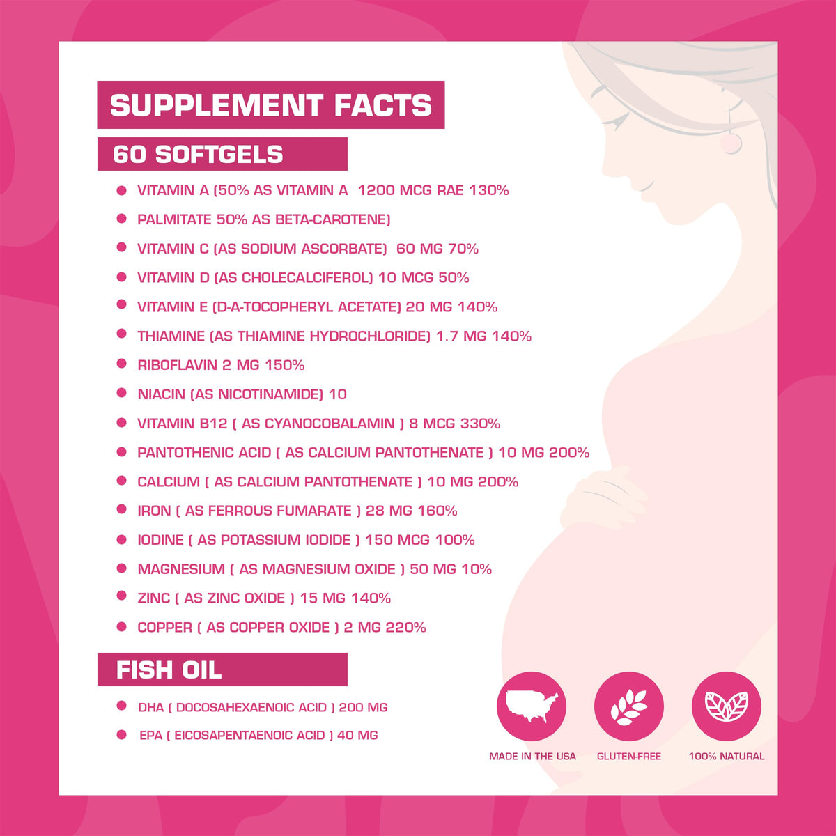Spark Nutrition Pregnaforte Formula Wellness Supplement - 60-Day Supply Capsules