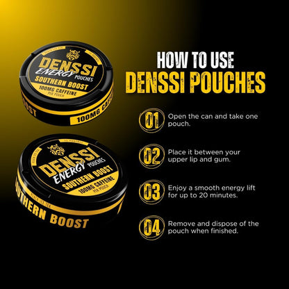 Denssi Energy Caffeine Sugar-Based Candies, Peach Ice Tea Flavor, 15-Count Metal Tin, 8-Pack Fitness & Wellness Sweet Snack Supplement