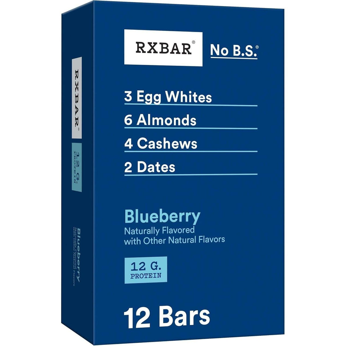 RXBAR Blueberry Natural High-Protein Fruit Snack Bars, 1.8oz, 12-Count Box Pack