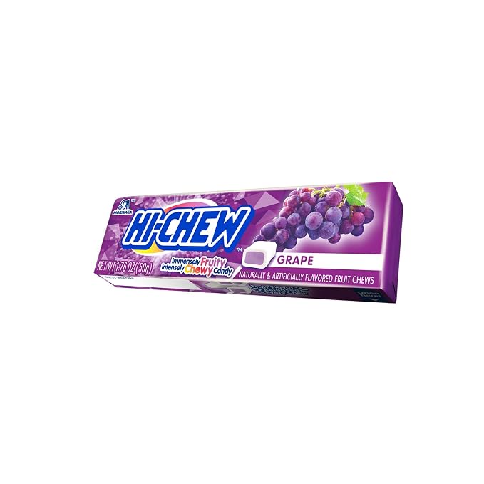 Hi-Chew Grape Flavor Fruit Candy, 1.76oz 15-Count Tray Pack - Soft & Chewy, Sugar-Made, Japanese Favorite for Snacking, Single Serving Fruit & Chewy Treats