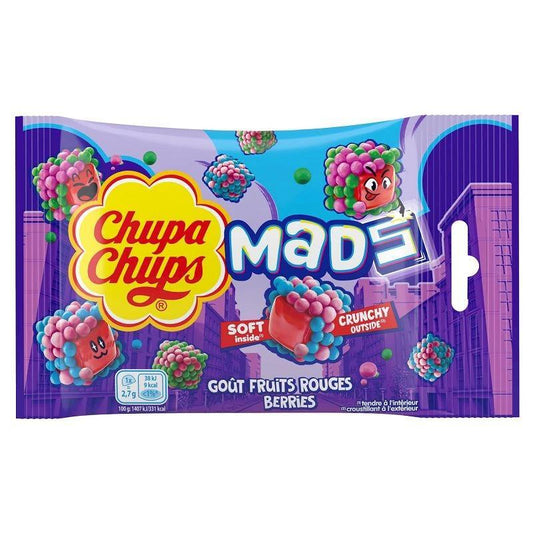 Chupa Chups Mads Berry Cube Cluster Candy - Italian Import, 45g, 12 pieces