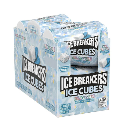 Ice Breakers Cubes Mint Flavor Sugar-Free Chewing Gum, 3.24 oz Tray Pack, 6-Count Bottle Pack Snacks