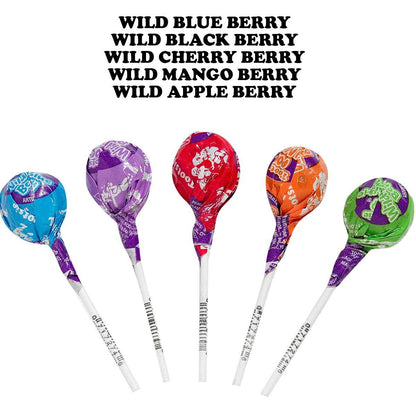 Tootsie Pops Wild Berry Flavor Hard Candy Snack Pack - 100 Count Large Tray Box, Fruity Sweet Treats with Chewy Tootsie Roll Center, Bulk for Parties, Ambient Storage