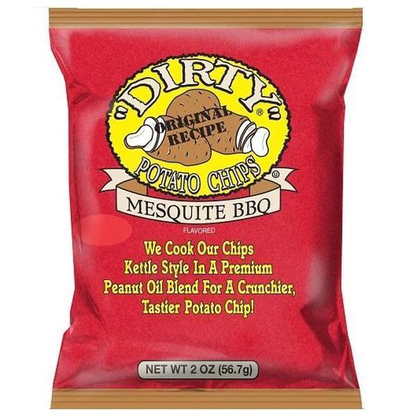 Dirty Kettle Cooked Potato Chips, Mesquite Barbecue Flavor, 2 oz Snack Bags, 24 Count Snack Food