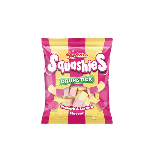 Swizzels Drumstick Squashies Rhubarb&Custard Candy, 12 Pieces, 120g Pack