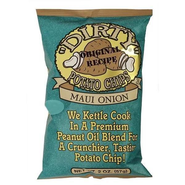 DOTDirty Kettle-Cooked Potato Chips, Maui Onion Flavor, 2oz Bagged Snacks, 24-Count Pack of Potatoes Snacks