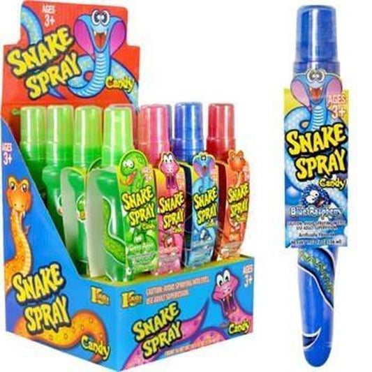 Koko Snake Spray Tangy Sugar Base Candy - 4 Flavors, 1.22oz, 16 Count