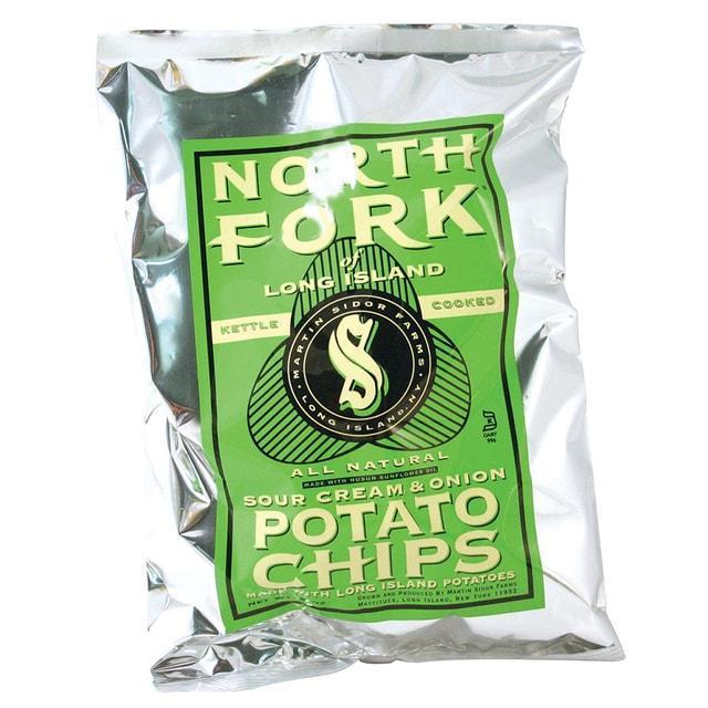 North Fork Kettle Cooked Potato Chips, Sour Cream & Onion Flavor, 6oz Bags (12ct) - Snack