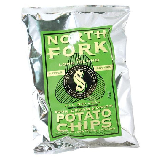 North Fork Kettle Cooked Potato Chips, Sour Cream & Onion Flavor, 6oz Bags (12ct) - Snack