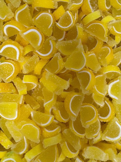 5 lbs Bulk Unwrapped Cavalier Sweet-Tangy Lemon Chewy Soft Jelly Candies, Mini Slices Fruit Snacks in Bulk Bag