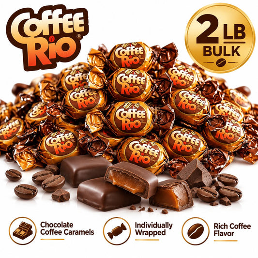 Thayer Coffee Rio Chocolate Coffee Caramels 2 lb Bulk Bag Individually Wrapped Coffee Candy