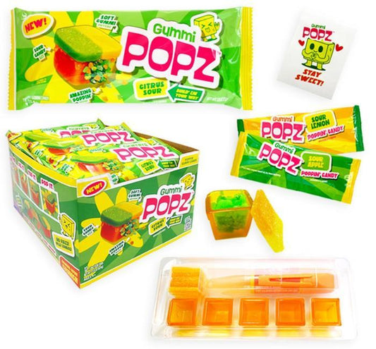 Gummi Popz Citrus Sour Gummy Popping Candy Boxed Set, 1.8oz, 12 Pieces